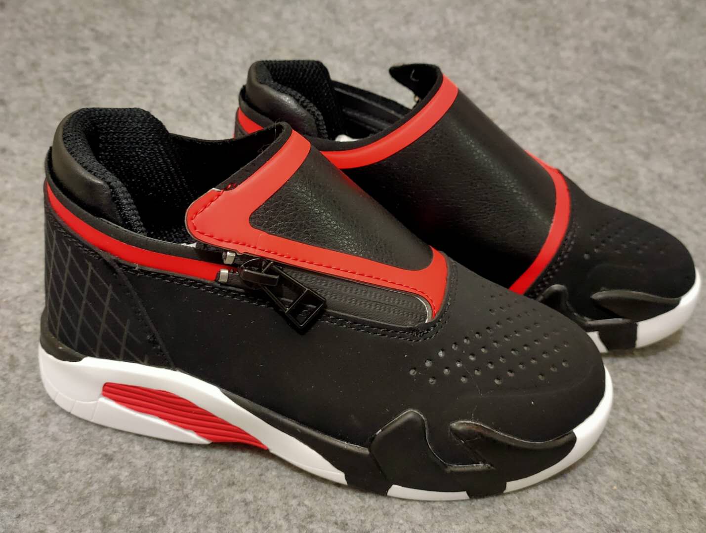 Kids Air Jordan 14 Black Red White Shoes